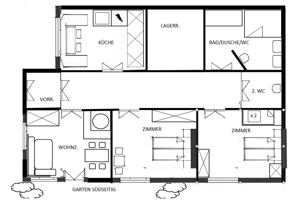 Layout Apartment Sonnseit-Garten